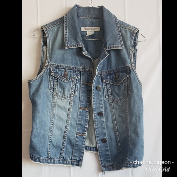 Abercrombie & Fitch Jackets & Blazers - Abercrombie & Fitch Distressed Denim Vest